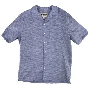 The Stronghold Short Sleeve Button Up Shirt Mens Small Regular Cotton Blue